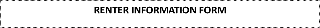 Renter Information Form Header